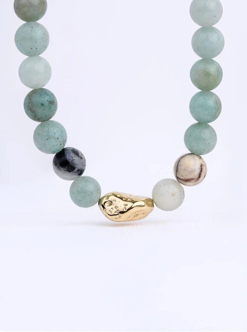 Naszyjnik Awenturyn, stal pozłacana S312595Z00