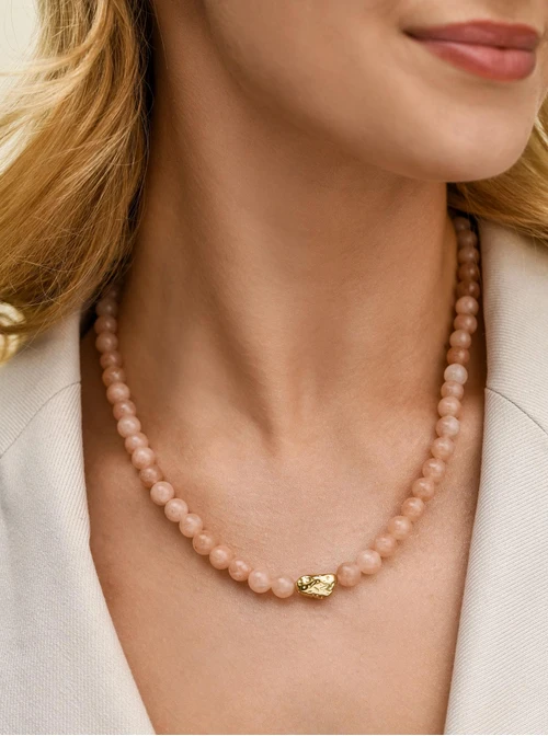 Naszyjnik Kamień Słoneczny, stal pozłacana S312613Z00