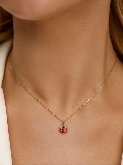 Naszyjnik biedronka, stal pozłacana S312777Z00