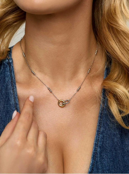 Naszyjnik kółeczka, kuleczki, stal S312348M00