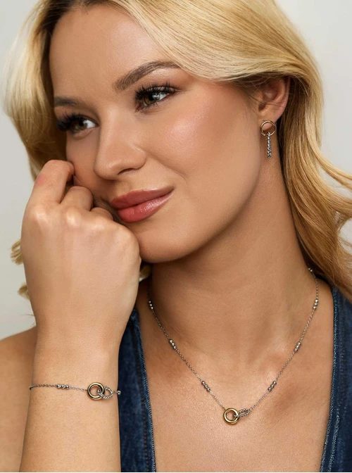 Naszyjnik kółeczka, kuleczki, stal S312348M00