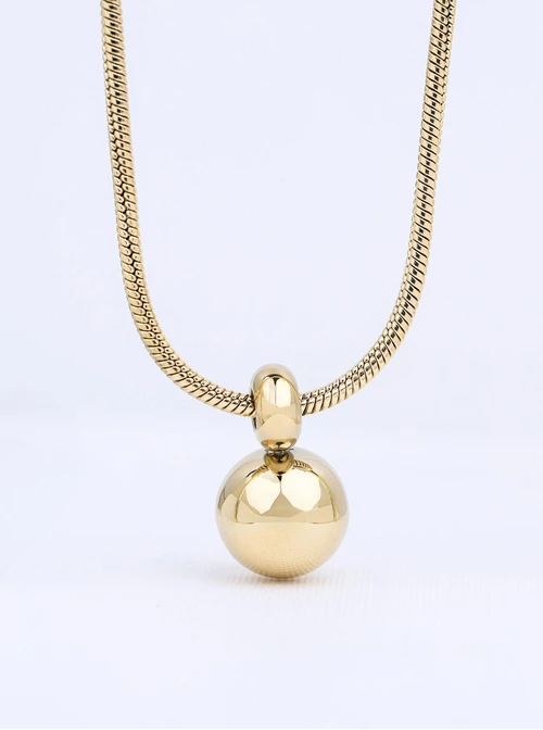 Naszyjnik kuleczka, stal pozłacana S312557Z00