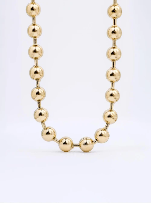 Naszyjnik kulki, stal pozłacana S312562Z00