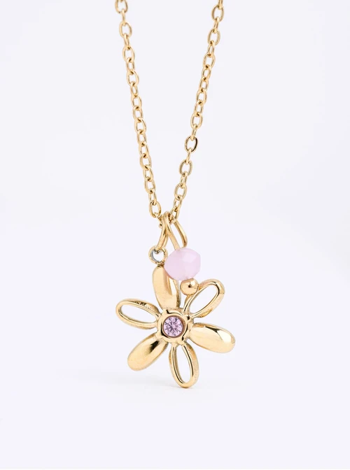 Naszyjnik kwiatuszek, stal pozłacana S312408Z00