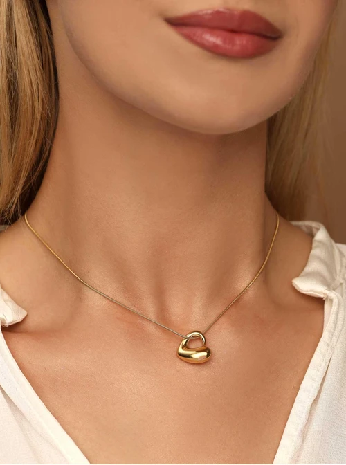 Naszyjnik serce, stal pozłacana S312279Z00