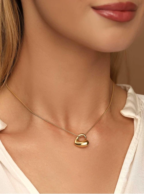 Naszyjnik serce, stal pozłacana S312279Z00