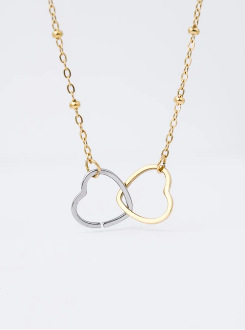 Naszyjnik serduszka, stal pozłacana S312653M00