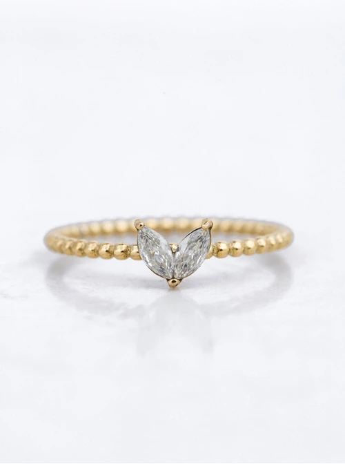 Pierścionek kryształki, stal pozłacana S412497Z00