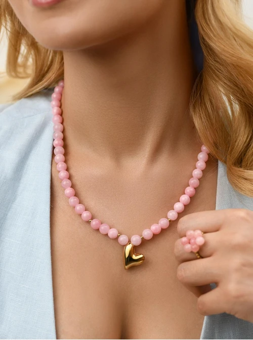 Pierścionek kwiat, Agat, stal pozłacana S412437Z06-0