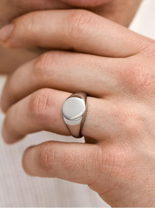 Pierścionek męski, sygnet, stal S410555S00