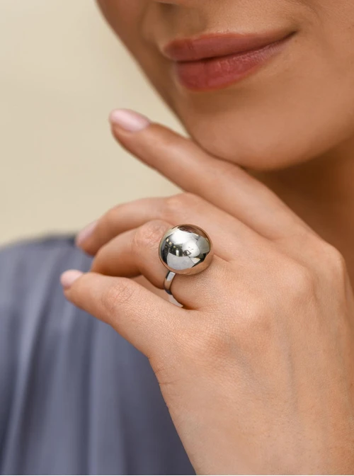 Pierścionek regulowany, dmuchana kulka, stal S412554S00-0