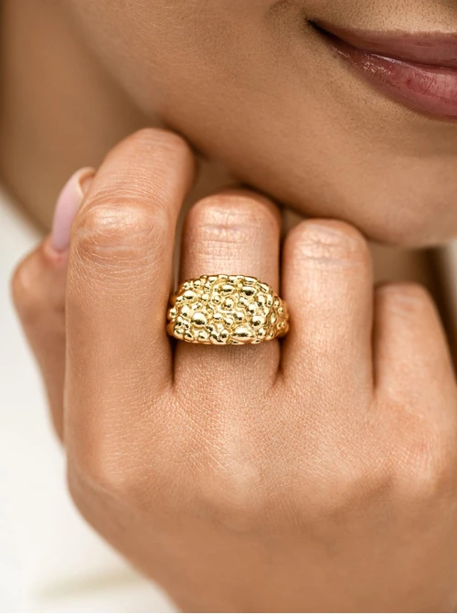 Pierścionek, stal pozłacana S412655Z00