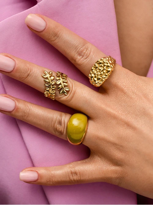 Pierścionek, stal pozłacana S412655Z00