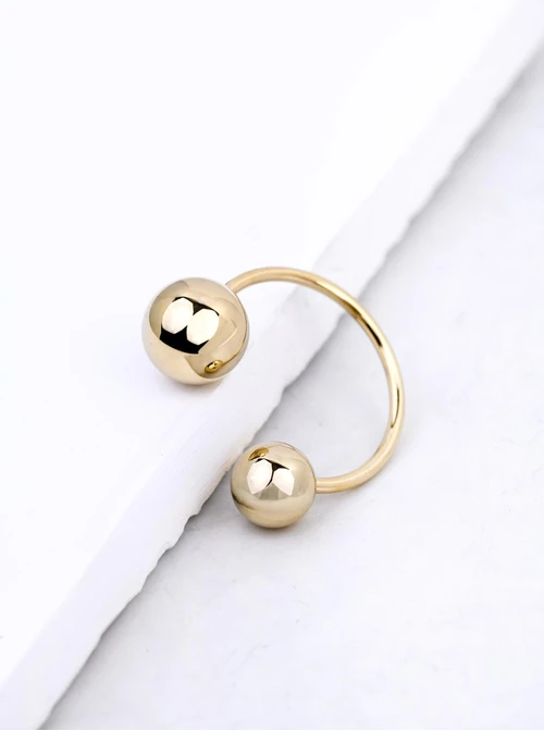 Pierścionek regulowany kulki, stal pozłacana S412541Z00-0