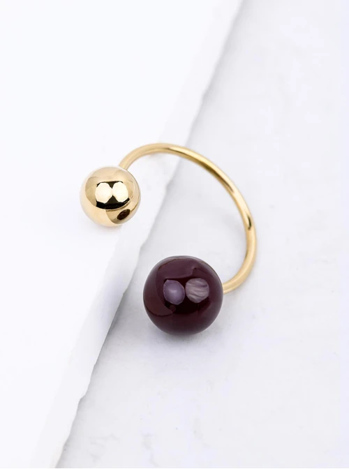 Pierścionek regulowany kulki, stal pozłacana S412541Z13-0