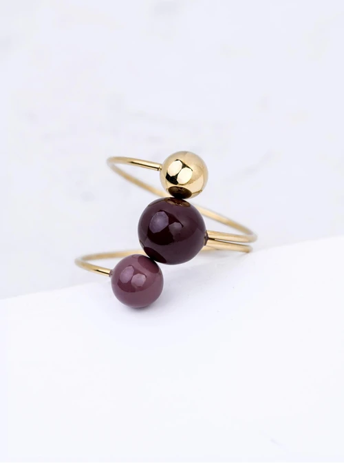 Pierścionek regulowany kulki, stal pozłacana S412550Z00-0