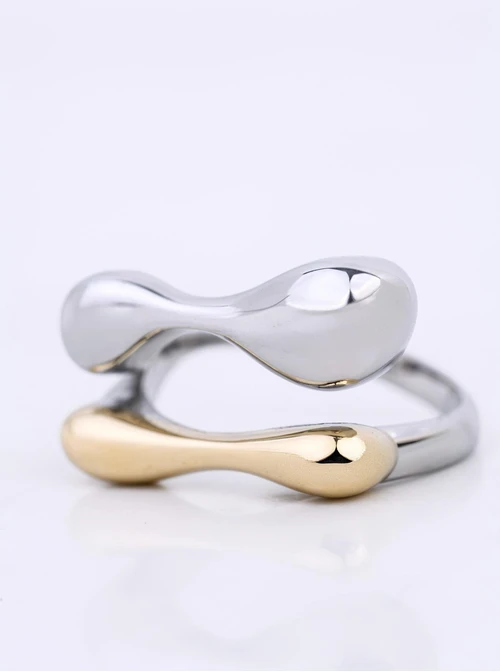 Pierścionek, stal pozłacana S412327M00