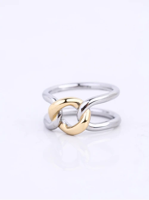 Pierścionek, stal pozłacana S412329M00