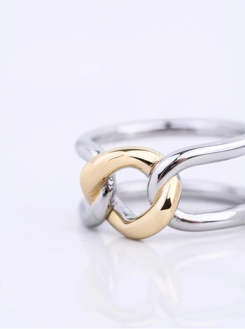 Pierścionek, stal pozłacana S412329M00