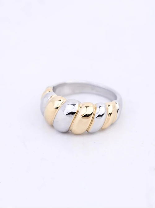 Pierścionek, stal pozłacana S412330M00