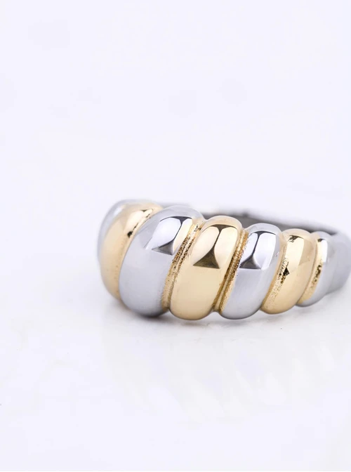 Pierścionek, stal pozłacana S412330M00