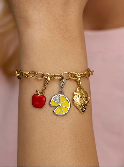 Zawieszka, charms, cytryna, stal SC12739Z00