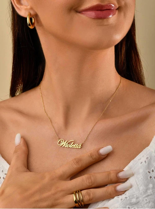 Naszyjnik imię Wioletta, kolor złoty S3V70530-50