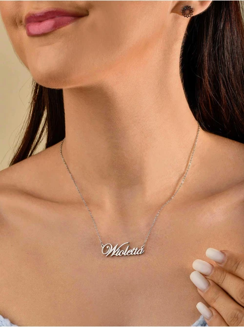 Naszyjnik imię Wioletta, srebrny S3V70530-50S