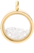 Zawieszka medalion, kryształki, stal pozłacana SC12787Z02