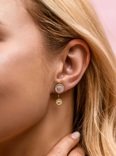 Kolczyki kwiatuszki, stal pozłacana S212451Z00