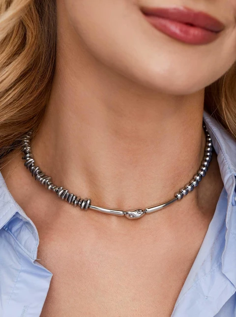 Naszyjnik Hematyt, stal S312602S00