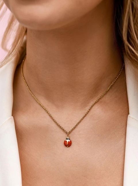 Naszyjnik biedronka, stal pozłacana S312896Z00