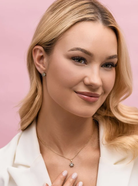 Naszyjnik kryształki, stal pozłacana S312703Z00