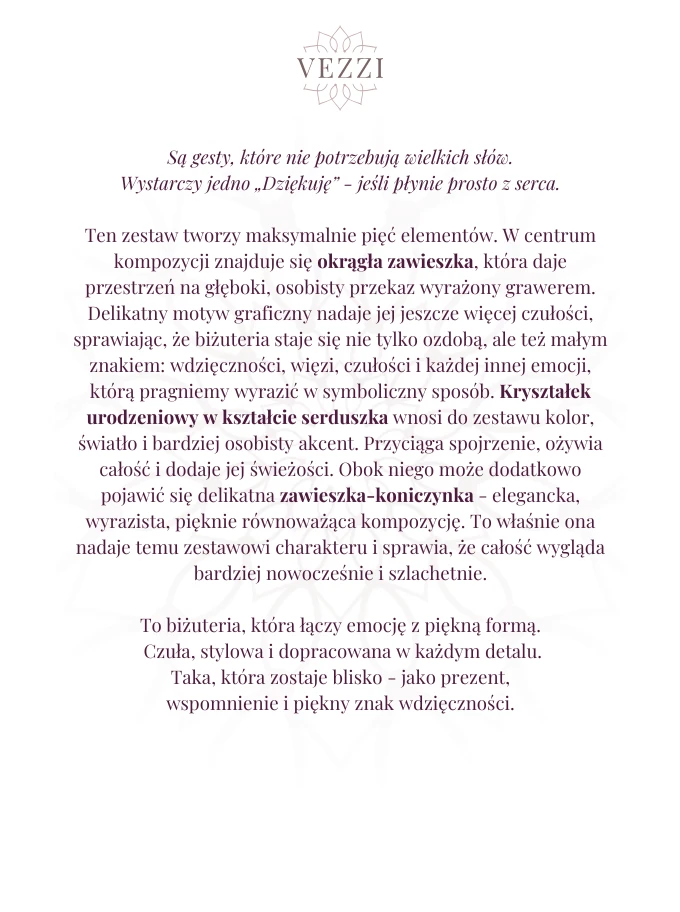 Zestaw biżuterii Dla Mamy z możliwością grawerowania Z14040Z00