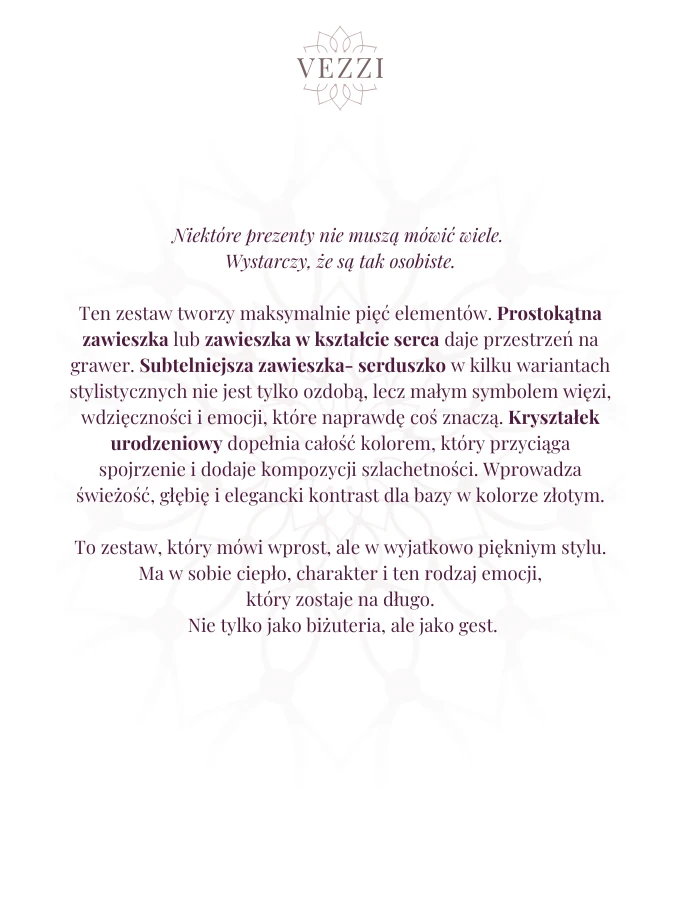 Zestaw biżuterii Dla Mamy z możliwością grawerowania Z14045Z00