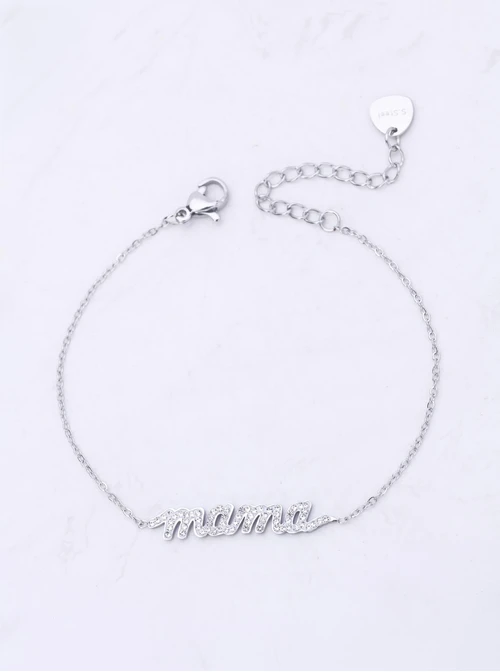 Bransoletka Mama, kryształki, stal S112754S00