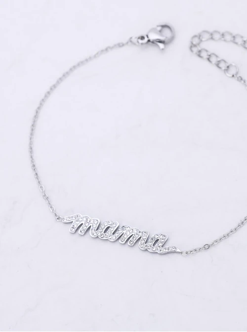 Bransoletka Mama, kryształki, stal S112754S00