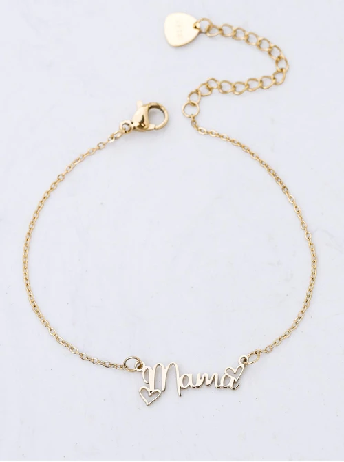 Bransoletka Mama, serduszka, stal pozłacana S112748Z00