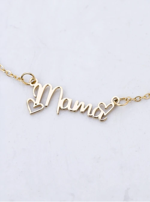 Bransoletka Mama, serduszka, stal pozłacana S112748Z00