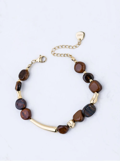 Bransoletka Tygrysie Oko, stal pozłacana S112579Z00