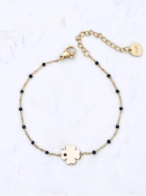 Bransoletka koniczynka, stal pozłacana S112697Z01