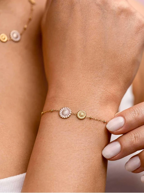 Bransoletka kwiatuszki, stal pozłacana S112450Z00