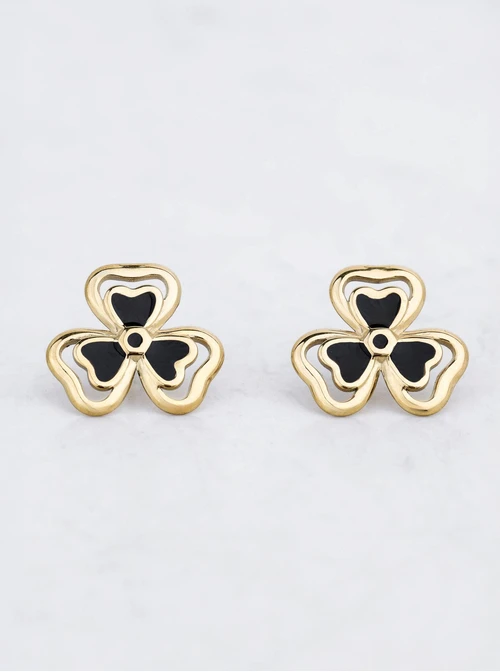 Kolczyki koniczynki, stal pozłacana S212680Z00