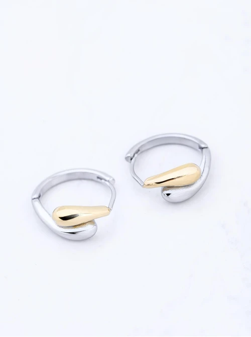 Kolczyki kropelki, stal pozłacana S212303M00