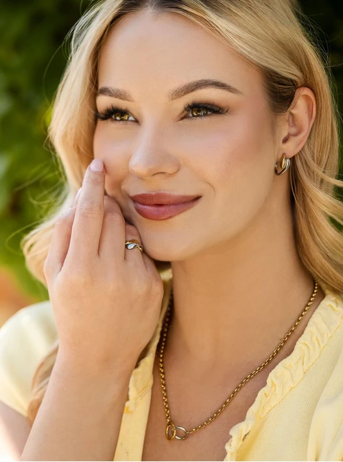 Kolczyki kropelki, stal pozłacana S212303M00