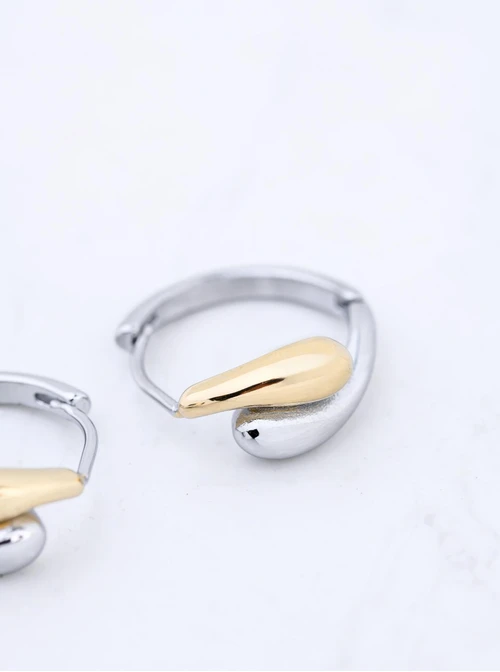 Kolczyki kropelki, stal pozłacana S212303M00