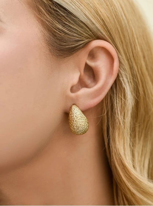 Kolczyki kropla, stal pozłacana S212213Z00