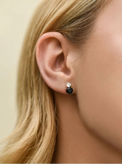 Kolczyki kryształki, stal pozłacana S212673Z00