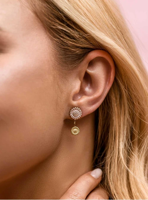 Kolczyki kwiatuszki, stal pozłacana S212451Z00