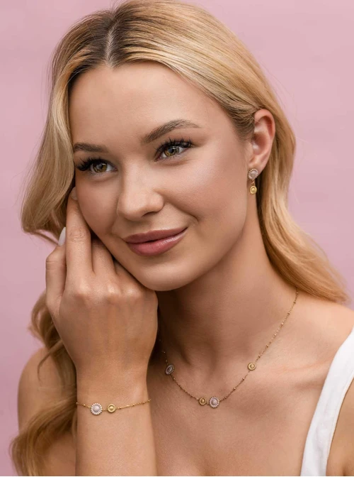 Kolczyki kwiatuszki, stal pozłacana S212451Z00